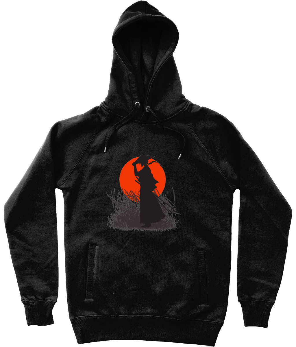 Black-Rising-Sun-Samurai-Unisex-Pullover-Hoodie-With-Side-Pockets