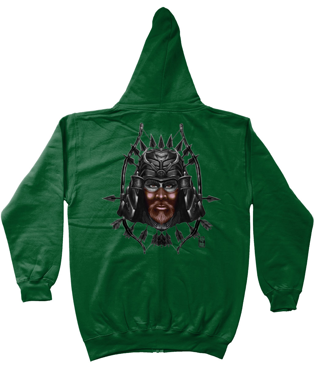 Bottle-Green-Sagitarius-Zipper-Zoodie-Brown-Mask