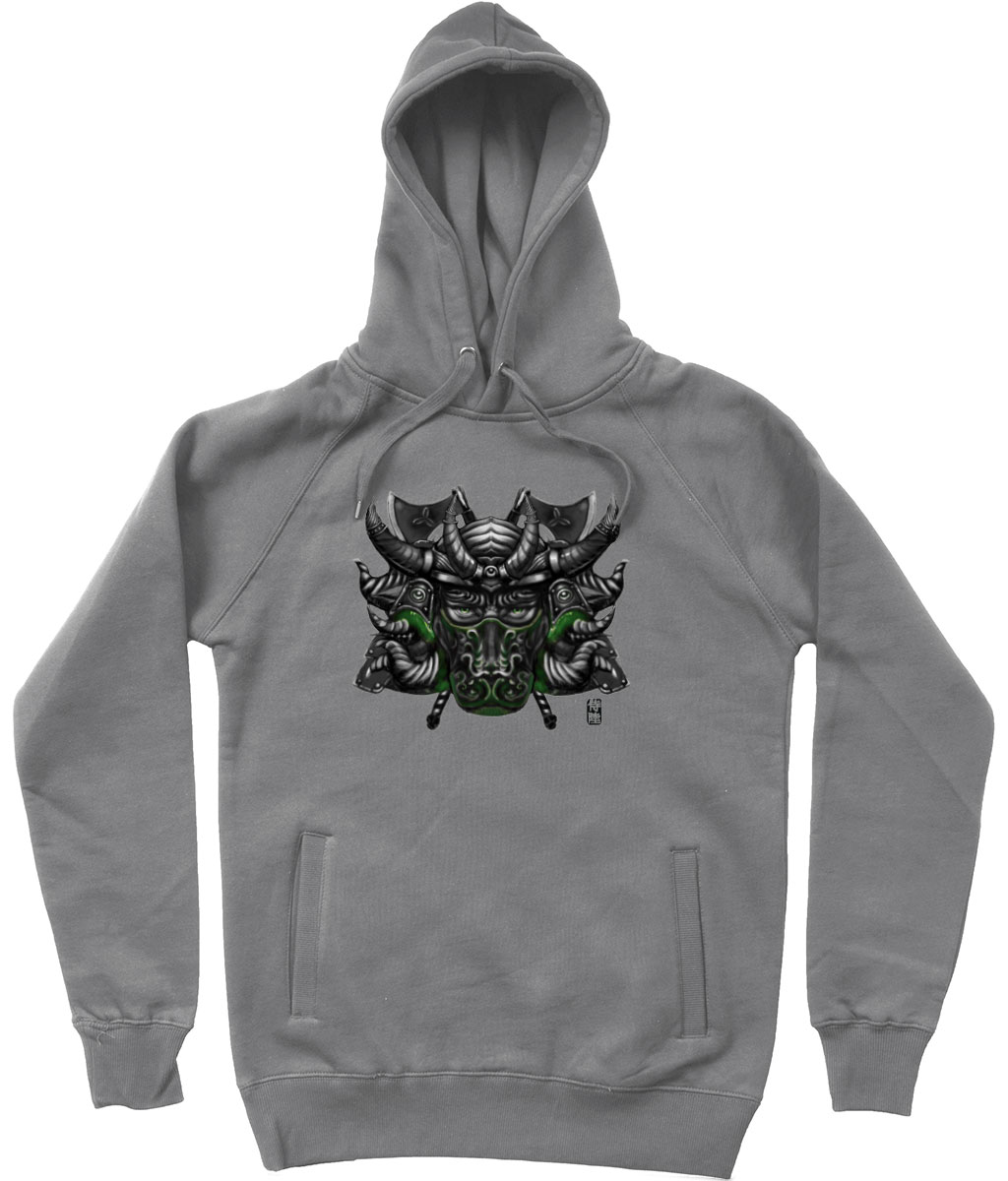 Dark-Heather-Tauro-Unisex-Pullover-Hoodie-With-Side-Pockets-Green-Mask