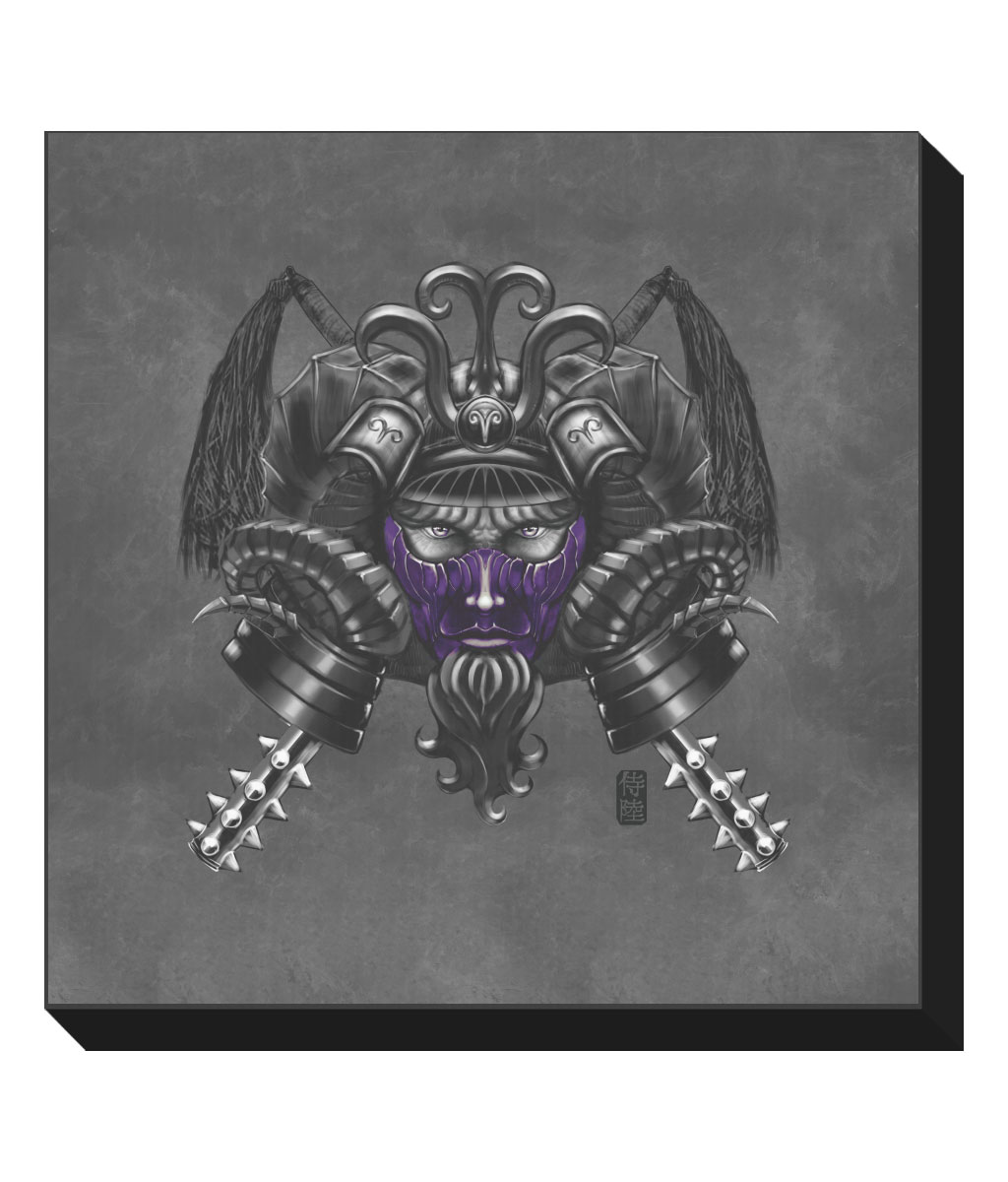 Purple-Aries-Mask-Black-Square-Canvas-Black-Background