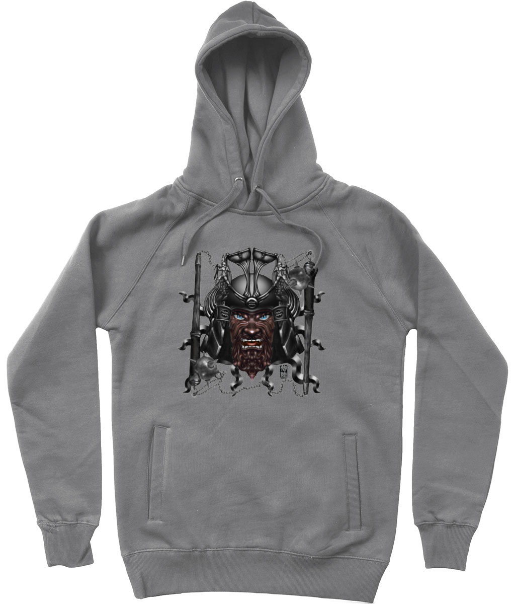 Dark-Heather-Aquarius-Unisex-Pullover-Hoodie-With-Side-Pockets-Brown-Mask-New